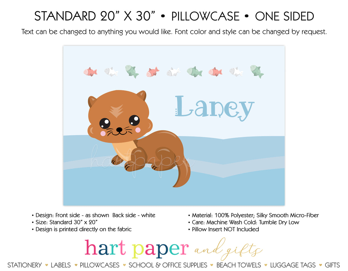 Otter Personalized Pillowcase Pillowcases - Everything Nice