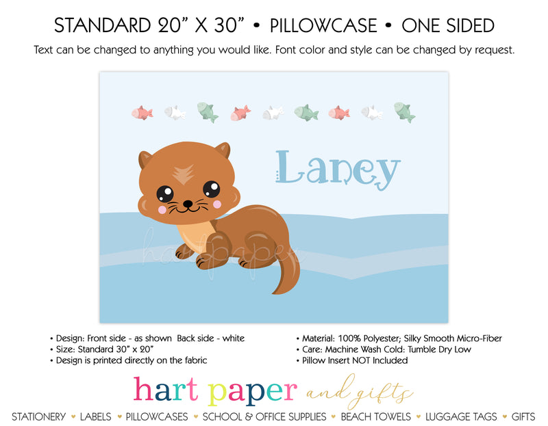 Otter Personalized Pillowcase Pillowcases - Everything Nice