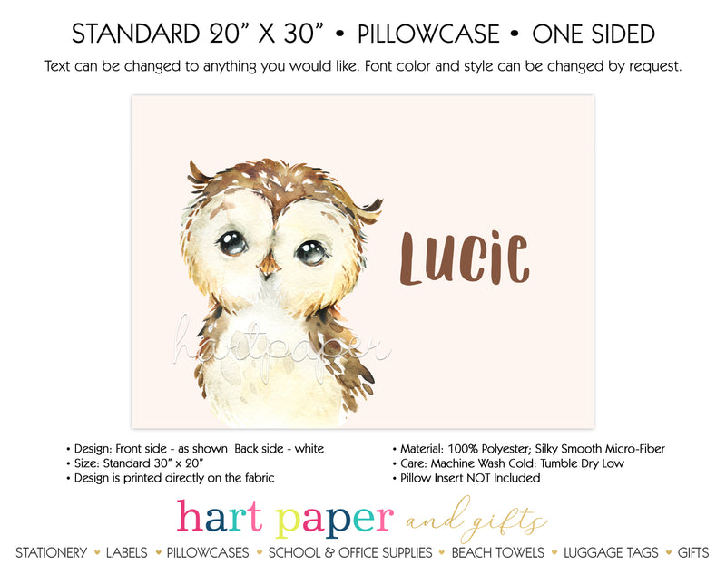 Owl Personalized Pillowcase Pillowcases - Everything Nice