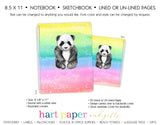 Rainbow Panda Bear Personalized Notebook or Sketchbook School & Office Supplies - Everything Nice
