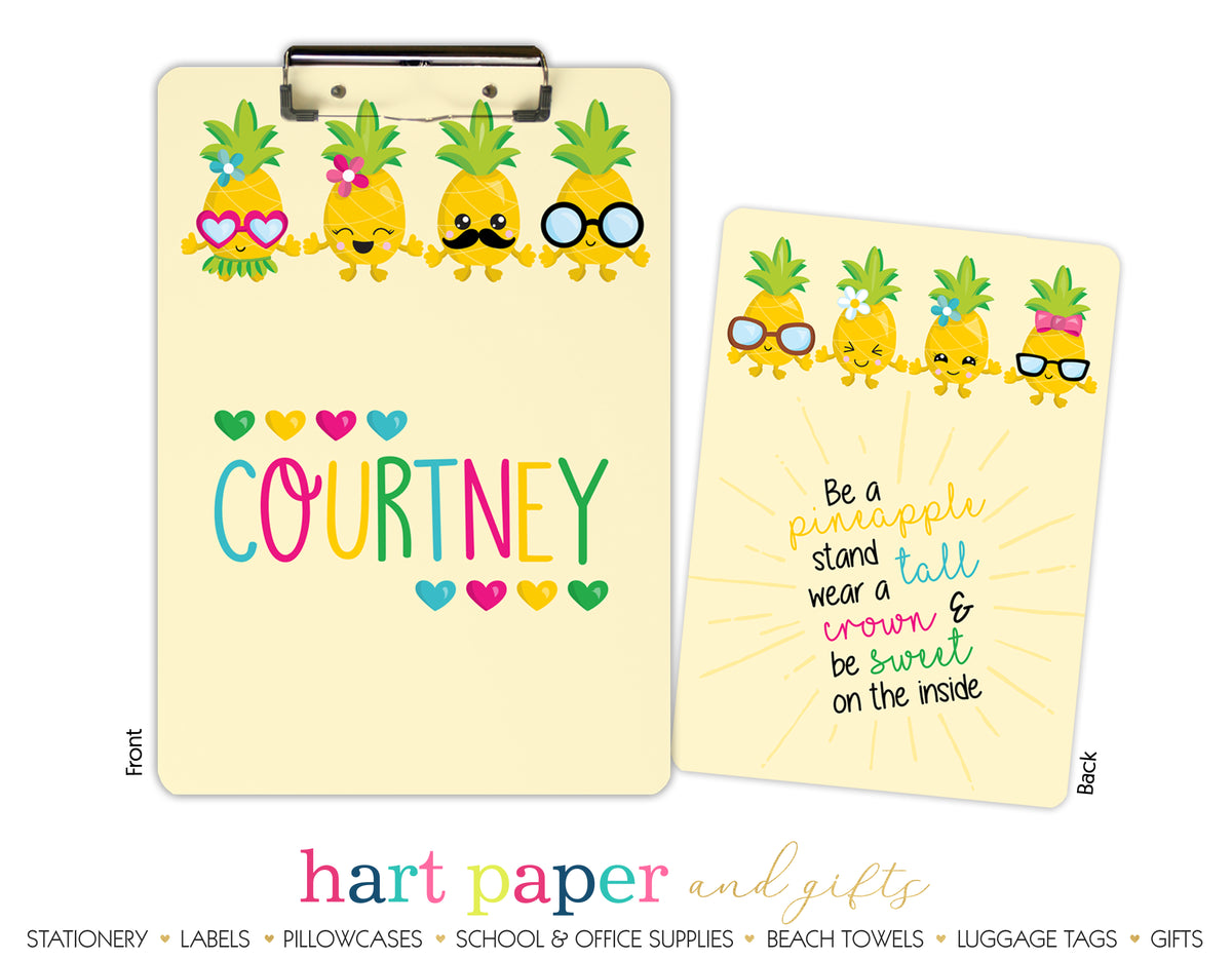 Rainbow Pineapple Personalized Clipboard School & Office Supplies - Everything Nice
