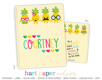 Pineapple Hearts Personalized Notebook or Sketchbook School & Office Supplies - Everything Nice