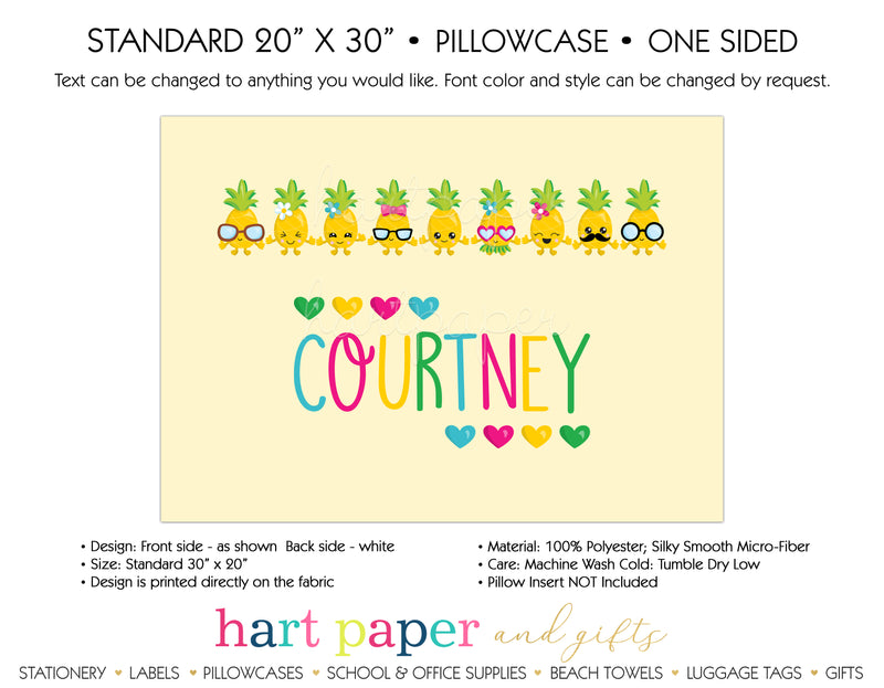 Pineapple Personalized Pillowcase Pillowcases - Everything Nice