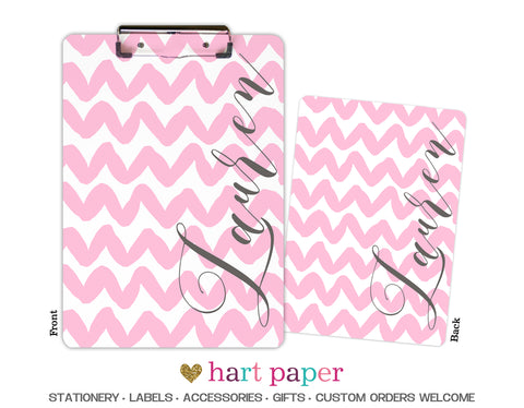 Pink Chevron Personalized Clipboard School & Office Supplies - Everything Nice