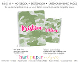 Camouflage Camo Personalized Notebook or Sketchbook School & Office Supplies - Everything Nice