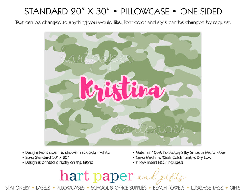 Camo Camouflage Personalized Pillowcase Pillowcases - Everything Nice
