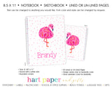 Pink Flamingo Personalized Notebook or Sketchbook School & Office Supplies - Everything Nice