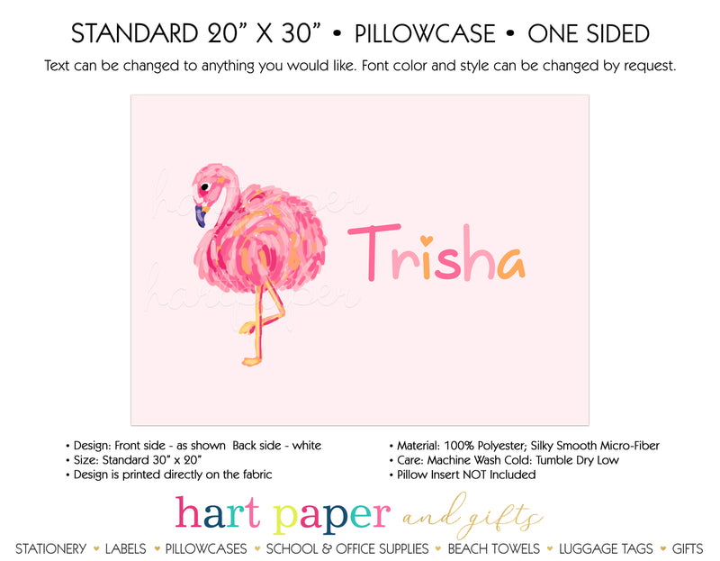 Pink Flamingo Personalized Pillowcase Pillowcases - Everything Nice