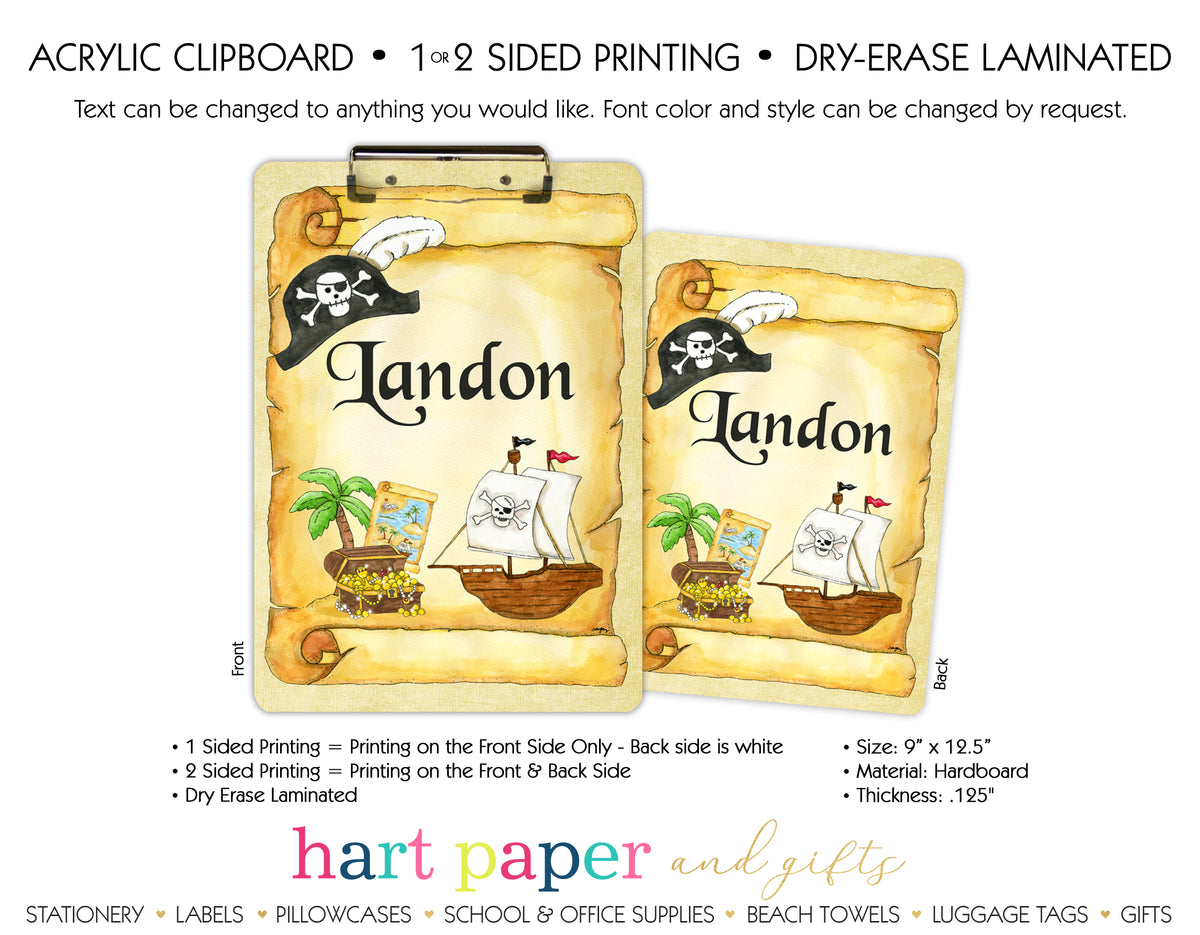 Pirate Ship Personalized Clipboard School & Office Supplies - Everything Nice