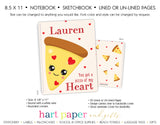 Pizza Hearts Personalized Notebook or Sketchbook School & Office Supplies - Everything Nice