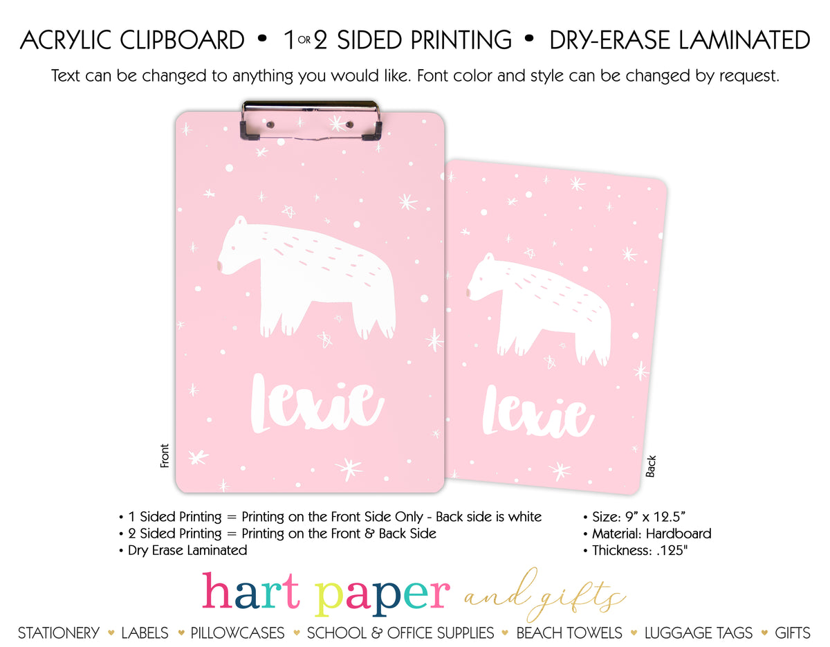 Polar Bear Personalized Clipboard School & Office Supplies - Everything Nice