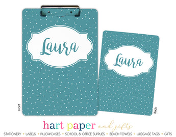 Blue Polka Dot Personalized Clipboard School & Office Supplies - Everything Nice