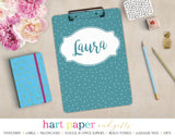 Blue Polka Dot Personalized Clipboard School & Office Supplies - Everything Nice