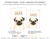 Pug Dog Personalized 2-Pocket Folder School & Office Supplies - Everything Nice