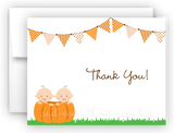 Pumpkin Twins Baby Thank You Cards Note Card Stationery •  Flat or Folded Stationery Thank You Cards - Everything Nice