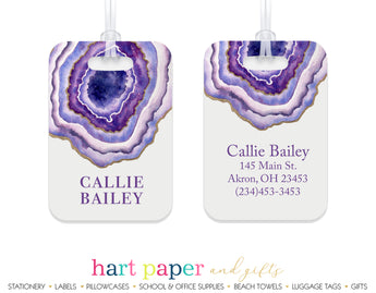 Agate Geode Luggage Bag Tag School & Office Supplies - Everything Nice