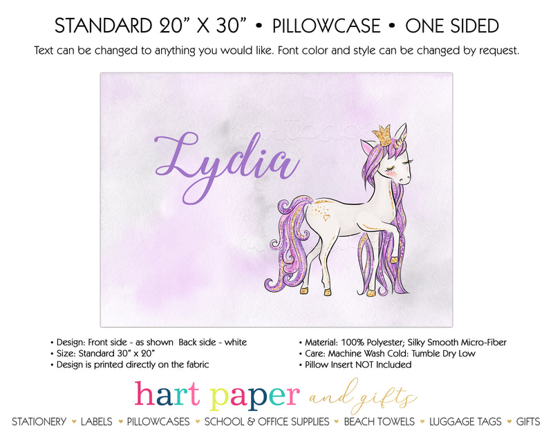 Unicorn Personalized Pillowcase Pillowcases - Everything Nice