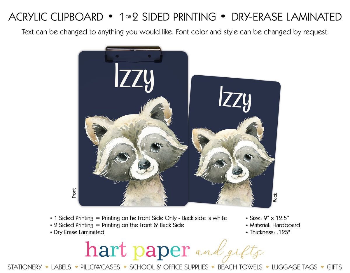 Raccoon Personalized Clipboard School & Office Supplies - Everything Nice
