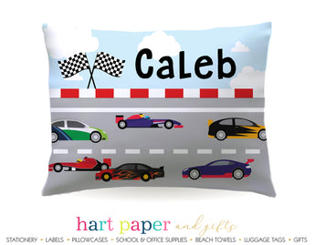 Race Cars Personalized Pillowcase Pillowcases - Everything Nice