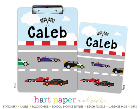 Race Car Clipboard Personalized Back to School Office Gift Girl Boy Kids –  Hart Paper