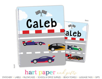 Race Cars Personalized Notebook or Sketchbook School & Office Supplies - Everything Nice