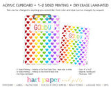 Rainbow Hearts Personalized Clipboard School & Office Supplies - Everything Nice