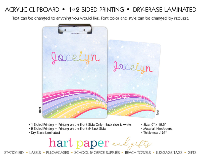 Rainbow Personalized Clipboard School & Office Supplies - Everything Nice