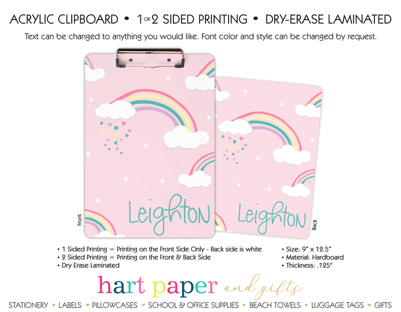 Rainbow Personalized Clipboard School & Office Supplies - Everything Nice