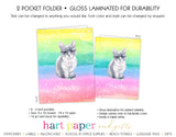 Cat Kitten Rainbow Personalized 2-Pocket Folder School & Office Supplies - Everything Nice
