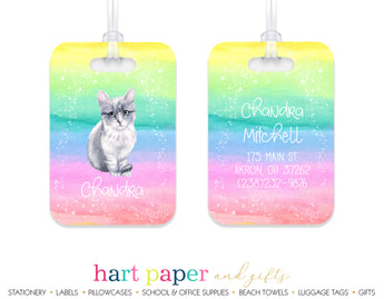 Cat Rainbow Luggage Bag Tag School & Office Supplies - Everything Nice