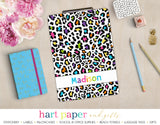 Rainbow Cheetah Print Personalized Clipboard School & Office Supplies - Everything Nice