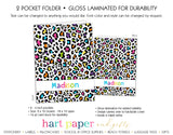 Rainbow Cheetah Animal Print Personalized 2-Pocket Folder School & Office Supplies - Everything Nice