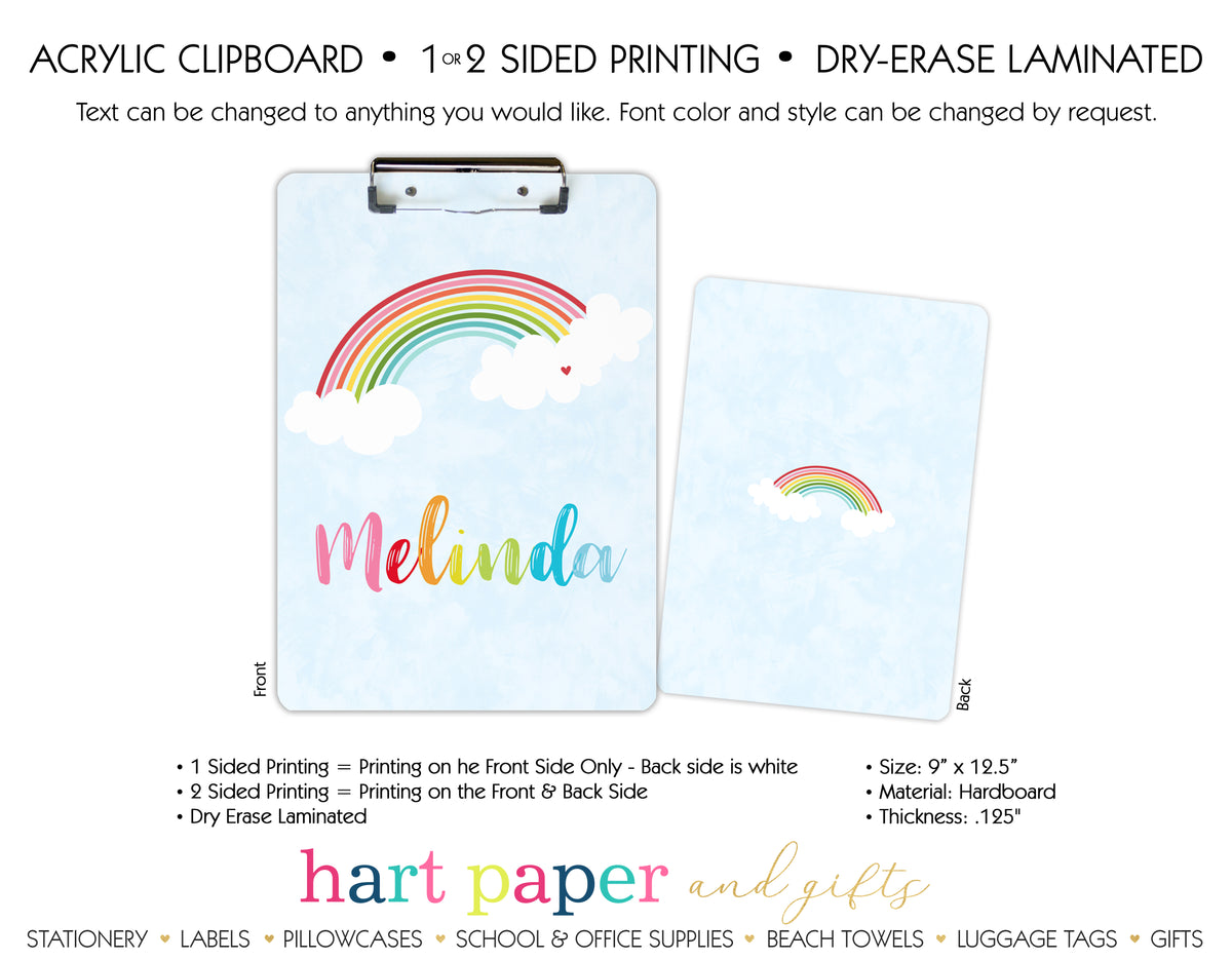 Rainbow Personalized Clipboard School & Office Supplies - Everything Nice