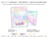 Rainbow Clouds Personalized Notebook or Sketchbook School & Office Supplies - Everything Nice