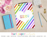 Rainbow Hearts & Stripes Personalized Clipboard School & Office Supplies - Everything Nice