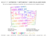 Rainbow Name Personalized Notebook or Sketchbook School & Office Supplies - Everything Nice
