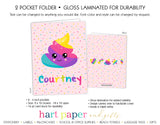 Rainbow Poop Emoji Personalized 2-Pocket Folder School & Office Supplies - Everything Nice