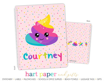 Rainbow Emoji Poop Personalized Notebook or Sketchbook School & Office Supplies - Everything Nice