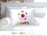 Rainbow Soccer Ball Personalized Pillowcase Pillowcases - Everything Nice