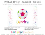 Rainbow Soccer Ball Personalized Pillowcase Pillowcases - Everything Nice