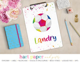Rainbow Soccer Ball Personalized Clipboard School & Office Supplies - Everything Nice
