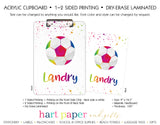 Rainbow Soccer Ball Personalized Clipboard School & Office Supplies - Everything Nice