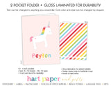 Rainbow Unicorn b Personalized 2-Pocket Folder School & Office Supplies - Everything Nice