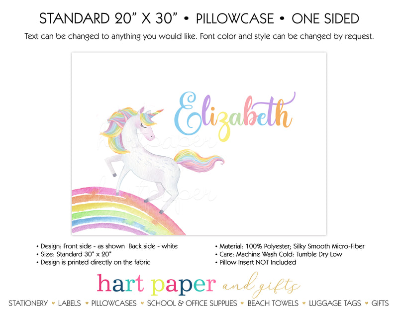 Rainbow Unicorn Personalized Pillowcase Pillowcases - Everything Nice