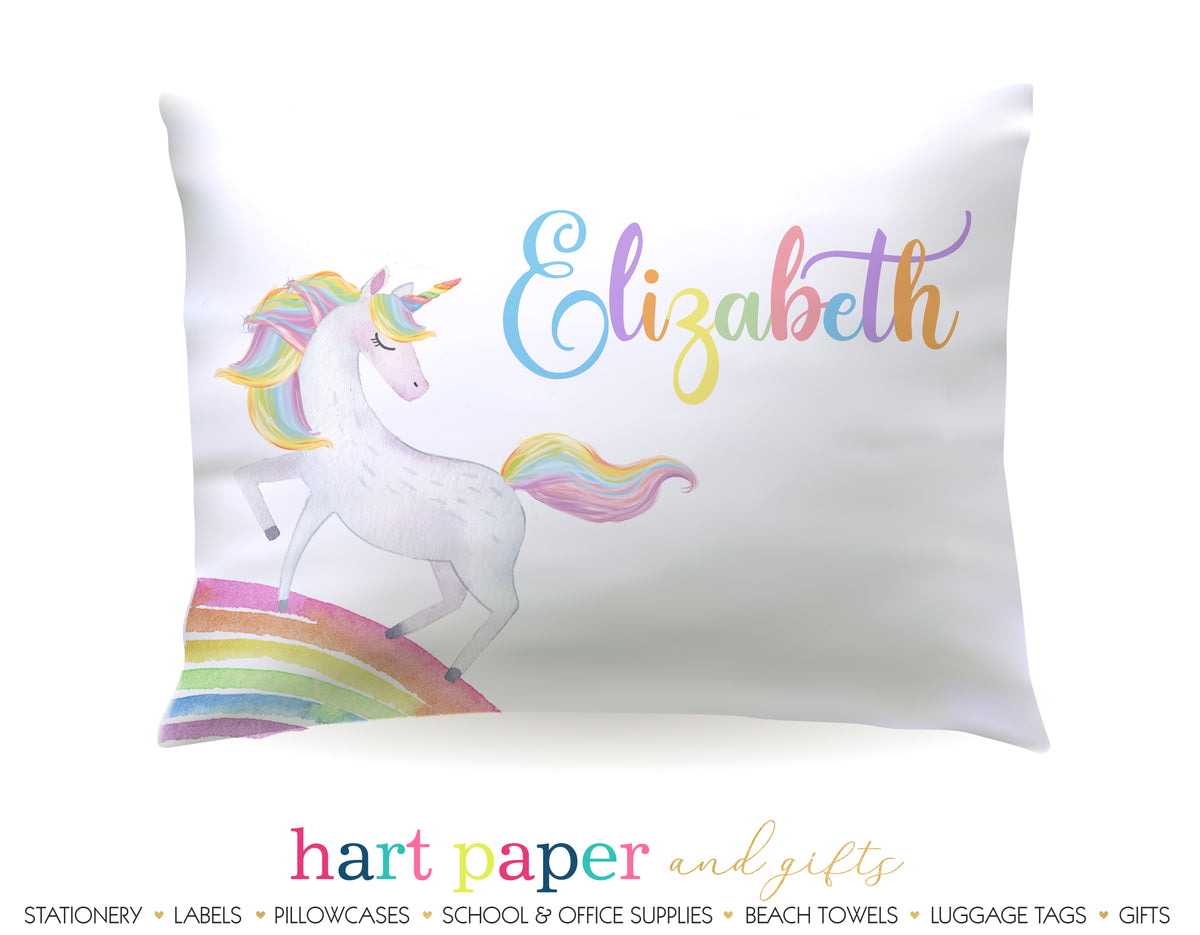 Rainbow Unicorn Personalized Pillowcase Pillowcases - Everything Nice