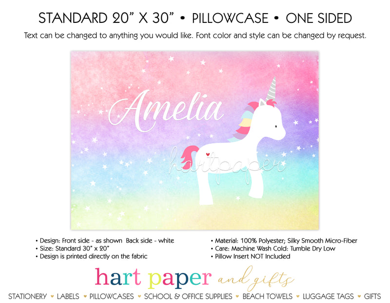 Rainbow Unicorn Personalized Pillowcase Pillowcases - Everything Nice