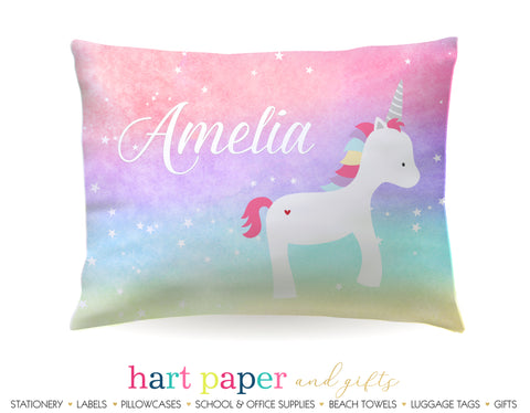 Rainbow Unicorn Personalized Pillowcase Pillowcases - Everything Nice