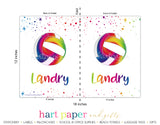 Rainbow Volleyball Ball Personalized 2-Pocket Folder School & Office Supplies - Everything Nice