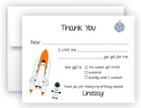 Rocket Ship Thank You Cards Note Card Stationery •  Fill In the Blank Stationery Thank You Cards - Everything Nice