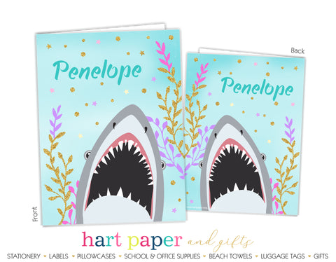 Shark Girl Personalized 2-Pocket Folder School & Office Supplies - Everything Nice